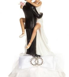 Funny Sexy Rhinestone African American Wedding Rings Cake Topper