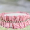 Antique Silk and Rhinestones Trim Porcelain Base