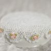Cute Doily and Rose Porcelain Base