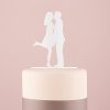 A Kiss Silhouette Acrylic Cake Topper - White