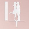 A Kiss Silhouette Acrylic Cake Topper - White