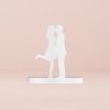 A Kiss Silhouette Acrylic Cake Topper - White