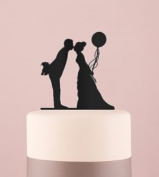 Leaning In Silhouette Acrylic Cake Topper - Black