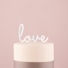 Love Acrylic Cake Topper - White