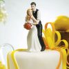 One On One Basketball Caucasian Bride And Groom Cake Topper