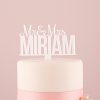 Personalized Mr. And Mrs. White Acrylic Cake Topper