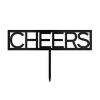 Block Cheers Acrylic Cake Topper - Black