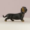 Miniature Black And Tan Dachshund Dog Figurines