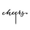 Script Cheers Acrylic Cake Topper - Black