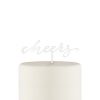 Script Cheers Acrylic Cake Topper - White
