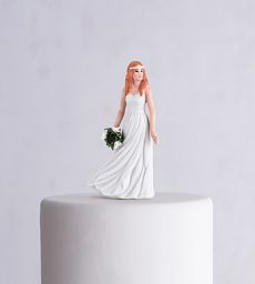 Trendy Bride Porcelain Figurine Wedding Cake Topper