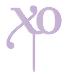 XO Acrylic Cake Topper - Lavender