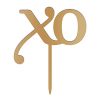 XO Acrylic Cake Topper - Metallic Gold