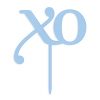 XO Acrylic Cake Topper - Pastel Blue