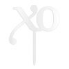 XO Acrylic Cake Topper - White