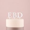 Acrylic Single Initial Cake Topper - White