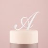 Script Monogram Acrylic Cake Topper White