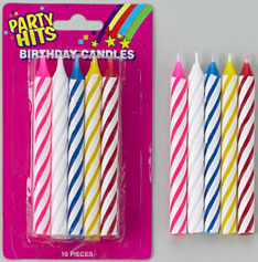 Large Striped Candles Red