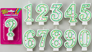 Green Number Candle # 6