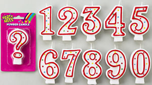 Red Numeral Candle # 8