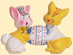 Twin Rabbit And Egg Plaque
