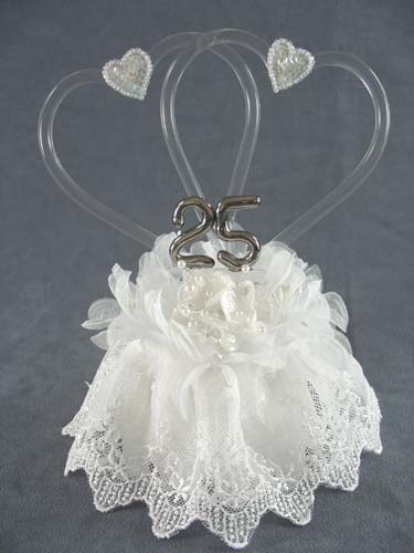 25th Double Heart White