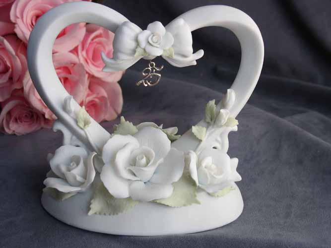 25th Anniversary Floral Heart