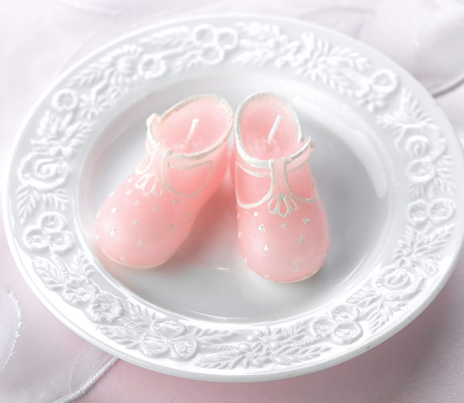 Baby Bootie Candles Pink